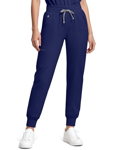 Image of Medical Scrubs for Women Pants, Soft Stretch & Breathable Joggers | Drawstring Womens Scrub Cargo Pants with 5 Utility Pockets, Bottoms Keep 12-Hour Shift Comfort for Healthcare Professionals