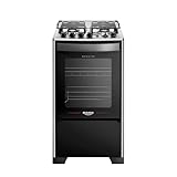 Fogão 4 Bocas Dako Magister Grill Preto com Mesa Inox Bivolt - Preto