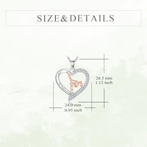 YFN Taekwondo Necklace Sterling Silver Karate Martial Heart Pendant Necklace Taekwondo Jewelry for Women Karate Gifts4