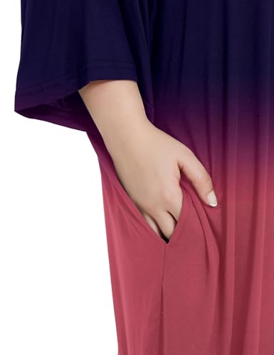 Image of KFUBUO Plus Size Nightgowns for Women Oversized Sleep Tshirts Dress Short Sleeves Sleepwear With Pocket Fit S-5XL
