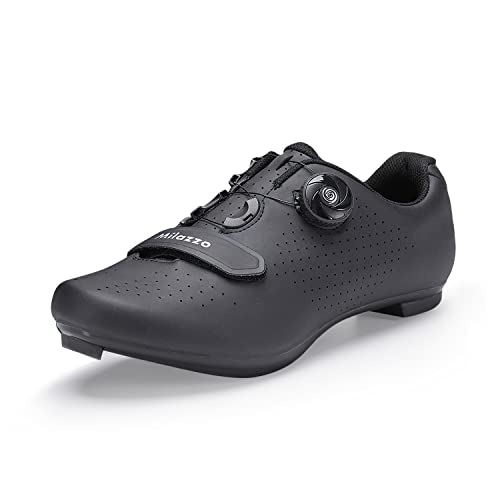 Cycling Shoes Spin Shoestring with Compatible Cleat Peloton Shoe with SPD and Delta Lock Pedal Bike Shoes (Black, Numeric_9)