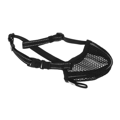 Happyyami Large Dog Muzzle Breathable Soft Mesh Adjustable Pet Mouth Cover for Biting Licking and Scavenging Comfortable Design for Easy Application and Fit for Large Breeds