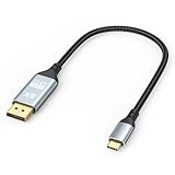 DoroJepi USB C to DisplayPort 1.4 Cable 1FT, 8K@60Hz Short USBC to DisplayPort 1.4 Cable 4K@240Hz Compatible with Thunderbolt 5/4/3, MacBook, Laptop, Mac mini, iPad, iPhone 16/17, Galaxy, G8/G9