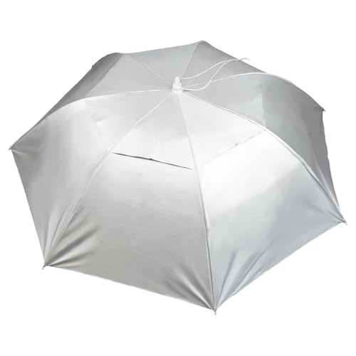 Aoneky Cappello Ombrello Pieghevole Regolabile Diametro di 90 cm, Utile per Pesca, Giardinaggio, Fotografia, Golf (Argento aggiornamento)