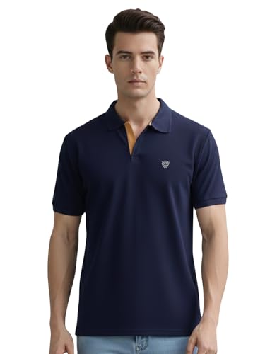 Image of Lux Cozi Men's Cotton Solid Polo Tshirt | Collar Tshirts | Half Sleeves | Stylish & Premium All Day Wear | Pack of 1