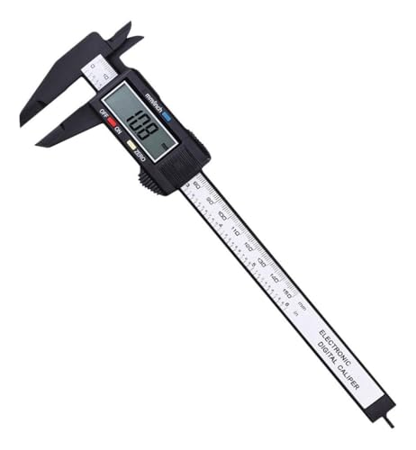 Digital Caliper, 0-15 cm Range, mm/inch Display, Black