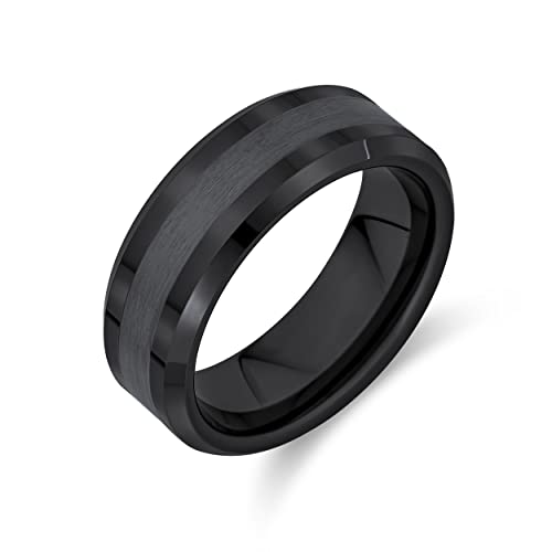 Bague mariage en titane anti-rayure alliance 8mm confort hommes femmes