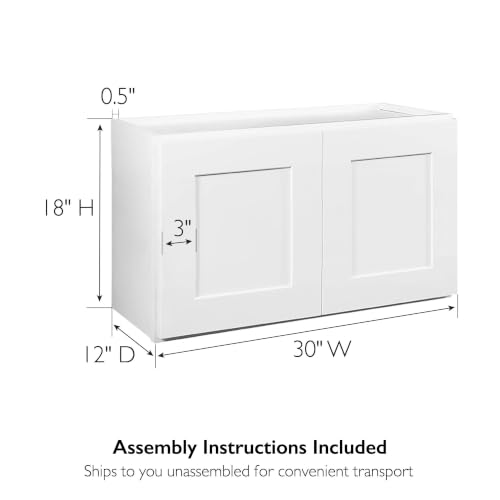 Image of Design House Brookings Kitchen Bridge Wall Cabinet, 30 inch, White