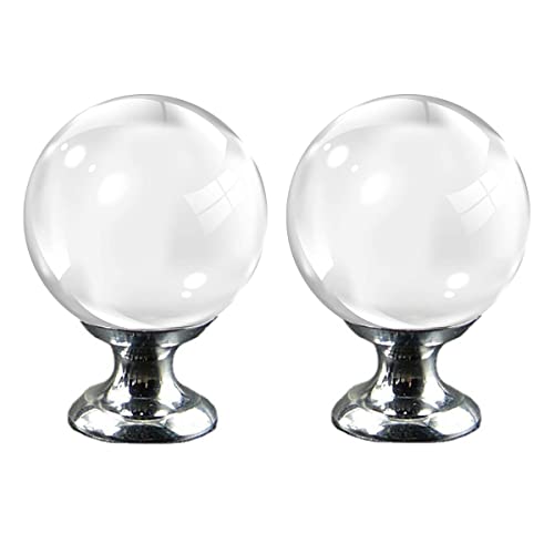 NEWCOMDIGI Boutons de placard en cristal et alliage d'aluminium en forme de boule de 30 mm - Beau et durable - Tissu d'ameublement, installation facile (1) Cover
