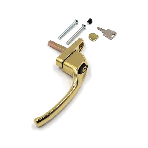 Truly PVC Limited Armis Espag Cranked Window Handle - Right, Gold (PVD), 30mm