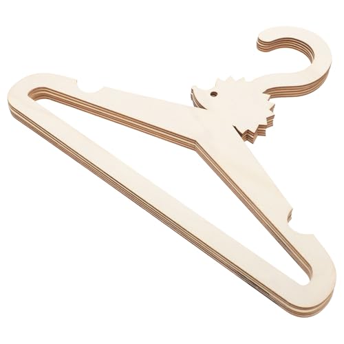 Veemoon Perchas de Ropa Infantiles de Madera 5 Piezas Diseño de Animales de Dibujos Animados Antideslizantes Tamaño Mediano para Guardería y Armario de DIY y Multifuncionales