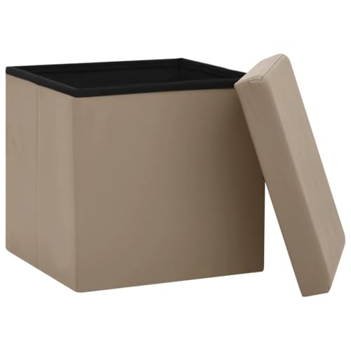 Tabouret pliant de rangement lot de 2 poufs pliables PVC