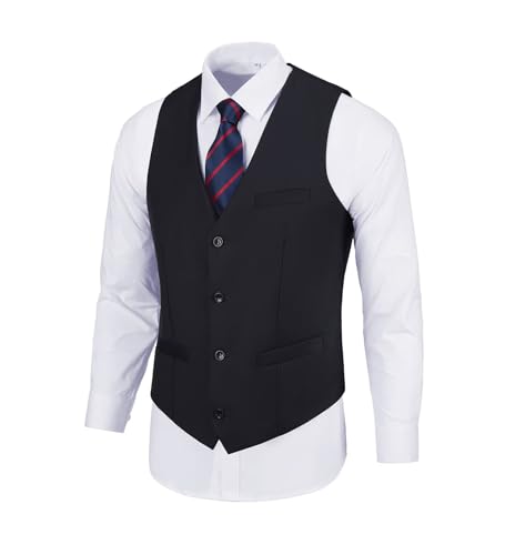 Men Suit Vest Sleeveless 3 Pockets Slim Fit Business Formal Wedding Waistcoat Dress Vest for Men2