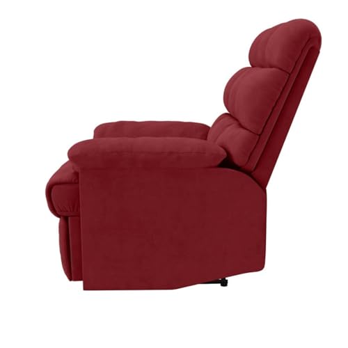 Image of Torque - Flumin 1 Seater Fabric Manual Recliner | Recliner Chair for Living Room, Office, Bedroom (Dark Red) | 1 Year Warranty