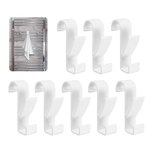 GEFIRE 8 Stück Hacken für Heizkörper Bad Hacken für Handtuchheizkörper Handtuchhalter Heizkörper Handtuchhalter Heizkörper Clip Haken für Handtuchwärmer für alle...