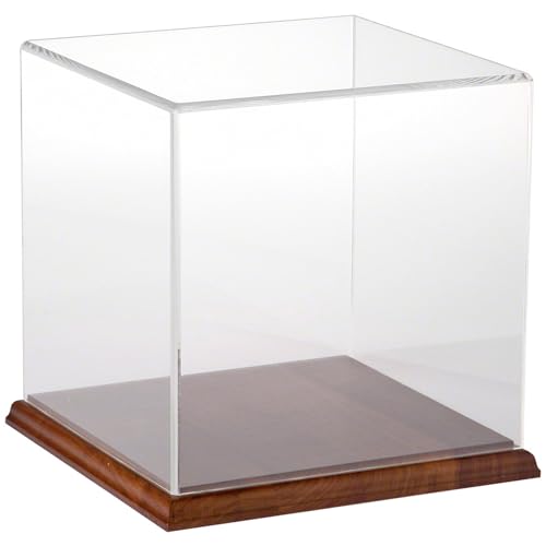 Plymor Clear Acrylic Display Case with Hardwood Base, 8