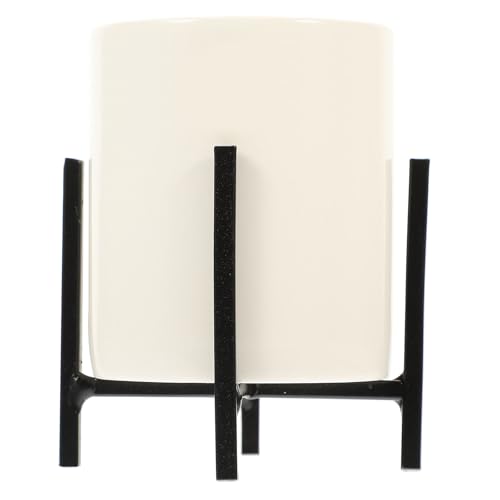 Abaodam Soporte para Utensilios de Cerámica Base de Hierro Negro, Organizador de Cubiertos y Palillos para Cocina, Caja de Almacenamiento L para Escritorio, Resistente y Fácil de Limpiar