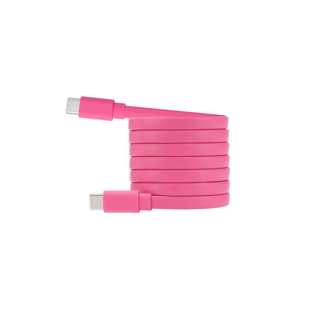 WE Cavo USB-C maschio/USB-C maschio piatto 1 m - ricarica 60 W (3 A/20 V) - USB 2.0 - fucsiia - non si aggroviglia