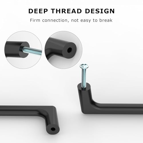 Image of 9BUILD 10 Pack Matte Black Cabinet Pulls 7.5 Inch Kitchen Cabinet Handles Cabinet Hardware Kitchen Handles for Cabinets Cupboard Handles Black Dresser Pulls Drawer Handle