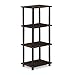 Furinno 16102WN/BR Turn-N-Tube Shelf, 3 Space, Walnut/Brown