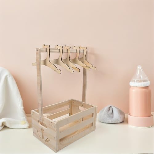 Grosse capacité de rangement pour chambre de bébé grâce au panier suspendu en bois - 8