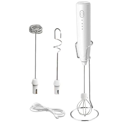 YNPQTDS Espumador de leche eléctrico – Mezclador de bebidas recargable, máquina de espuma de café de 3 velocidades ajustables para cocina, hogar, baristas, oficina, sala de descanso, apartamento, cena
