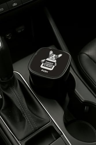 Image of Stash-Pro Car Ashtray with Lid for Car Cup Holder | LED Light | Smokeless Portable Ash Tray Bin with Push Cover | Black | 9cm