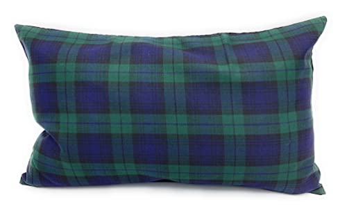 Image of Handmade Tartan Plaid Cushion Covers Decorative Check Square & Rectangular Cushion Covers in Small Medium & Large Vibrant Cushion Case (26 cm x 44 cm, Black Watch)
