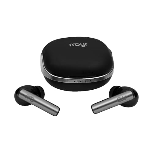 Image of moyr Vibe Wireless Earbuds, 56 Hrs+ Playtime, Dual Mic for HD Calls, Smart Touch Control, ANC+ENC Technology, Supports AAC /SBC, Stable and Comfortable Wear (Black)