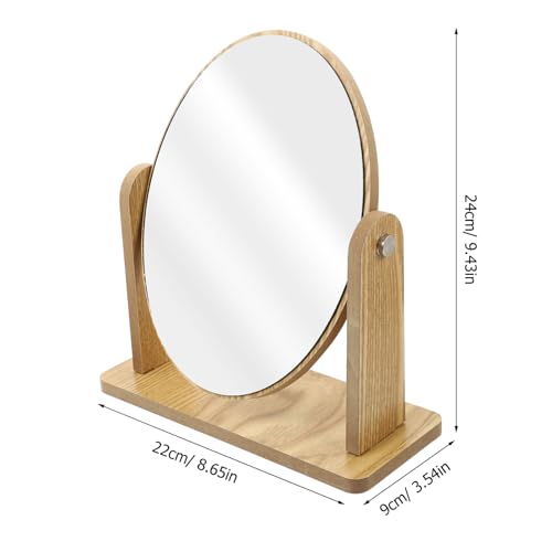 Miroir de Table Pivotant en Bois Ovale pour Maquillage de Précision - 5