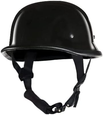 German Novelty Skull Cap Flat Black (Gloss Black, XL)