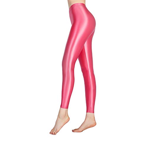 Image of LEOHEX Satin Glossy Opaque Pantyhose Sexy Stockings Shiny Yoga Leggings Sport Women Fitness Japanese High Waist Tights