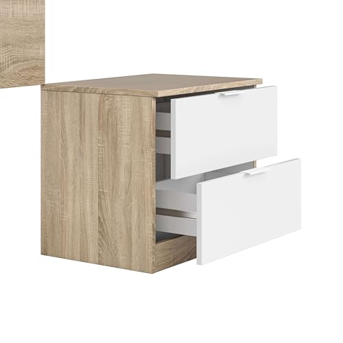 Miroytengo Conjunto Habitación Juvenil Infantil Blanco Artik (Mate) Y Roble Canadian (Cabezal+mesita+sinfonier) - imagen 4