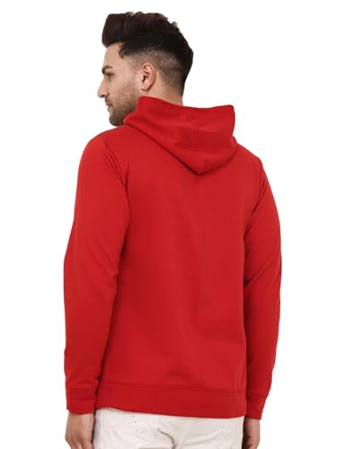 Image of LEOTUDE Men's Full Sleeve Hooded Sweatshirt Material Loopknit