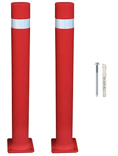 PAL | Bolardo flexible A-Flex roja con base para atornillar (2- Bolardos + Tornillería)