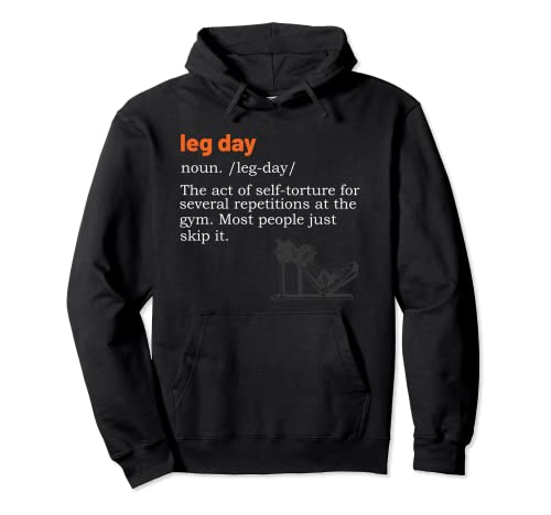 Leg Day Definition Herren Gym Pump Gym Workout Pullover Hoodie