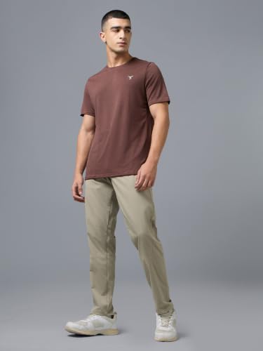Image of TECHNOSPORT Men's Solid Slim Fit Sports Track Pants with TS LYTRA | Quick-Dry, Moisture-Wicking, UPF 50+ & Odour-Resistant Activewear for Gym, Running & Training