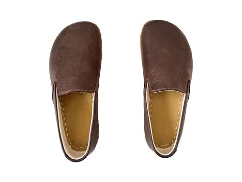 Grounding Shoes Women: Barefoot Leather Earthing Shoe - Bitter Brown 10.5 US