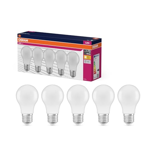 OSRAM Lampe LED Value Classic A40 forme d'ampoule 4,9 W 827, 2700 K blanc chaud, E27, mate, 470 lm, rendu des couleurs Ra≥80