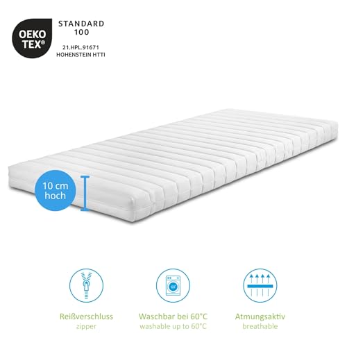 Bodyprotect Kaltschaummatratze Comfort Line 100x200 cm, orthopädische Matratze Härtegrad H3 fest, Öko-Tex, ergonomische Schaumstoffmatratze Höhe 10 cm, Made in EU – Bild 6