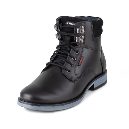 Image of Red Chief Men's Leather High-Ankle Boots with Contrast Blue Sole - Rugged | Bold | Urban | RC377