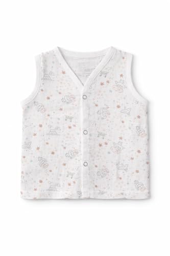 Image of Organic Crinckled Cotton Muslin Front Open Jabla | Printed Jhabla | for Newborn & Infants | All Season wear Jabala Baby Products | Sleeveless Vest | Assorted Pack of 3| Size -6-12 Months