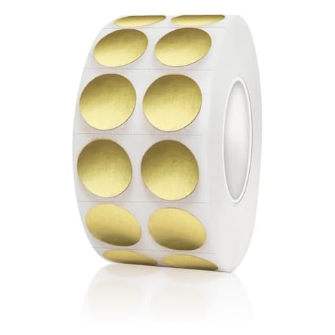 Yeachlaing 2000 Pieces 0.5 Inch Round Color Coding Labels,Circle Dot Stickers Used for Classroom Office and More,with Perforation Line (1 ROLL,Gold) Cover
