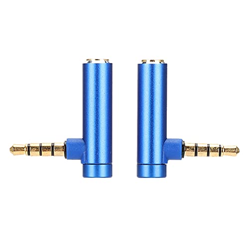 Adaptador de audio ASHATA 3.5mm ángulo 90 grados macho a hembra miniatura 2