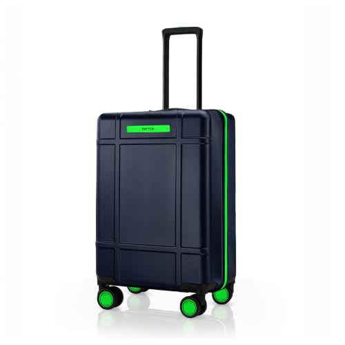 Image of SNITCH Blink Cabin Size Blue Polycarbonate Hard Travel Suitcase - Trolley Bag Small & Luggage with 8 Wheels, Premium Lock, Wet & Dry Pouch & Free Shoe Bag