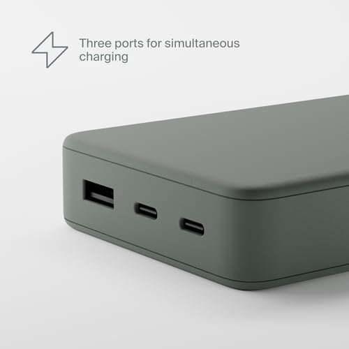 Cargador portátil de carga rápida Clemm 20000 mAh batería externa gris universal para smartphones 7