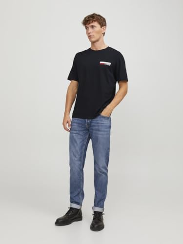 JACK & JONES Herren JJECORP Logo Tee SS Crew Neck MP, Black/White/Navy, S 4