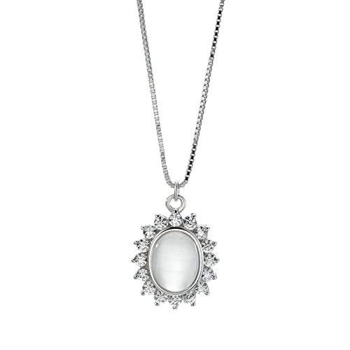 Bijoux cadeau de fête et mariage : collier opale ovale en argent 925 femme