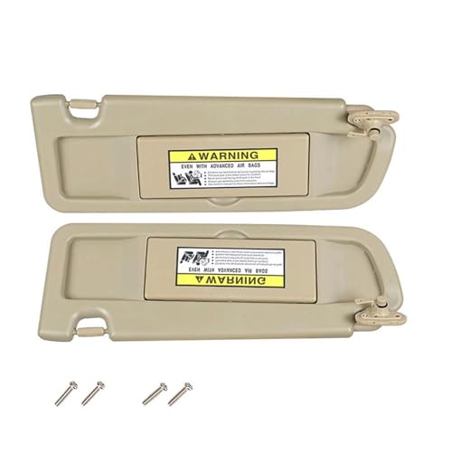 車用左運転席と右助手席用ベージュ/グレーサンバイザーアクセサリー ホンダシビック 2006 2007 2008 2009 2010 2011 83230SNAA01ZB対応(Pair Beige)