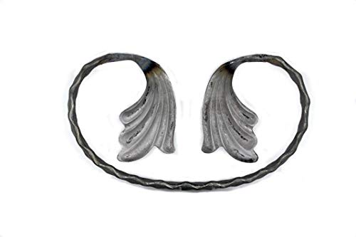 UHRIG Elément décoratif en fer forgé à volutes décoratif en fer forgé en acier forgé, pièce de garniture en fer pour clôture, garde-corps (H : 100mm, L : 180mm, en 12x6mm)